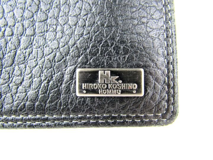 ヒロコ・コシノ 長財布 二つ折り財布 小銭入れあり ブランド ロゴ ロングウォレット メンズ ブラック HIROKO KOSHINO_画像3
