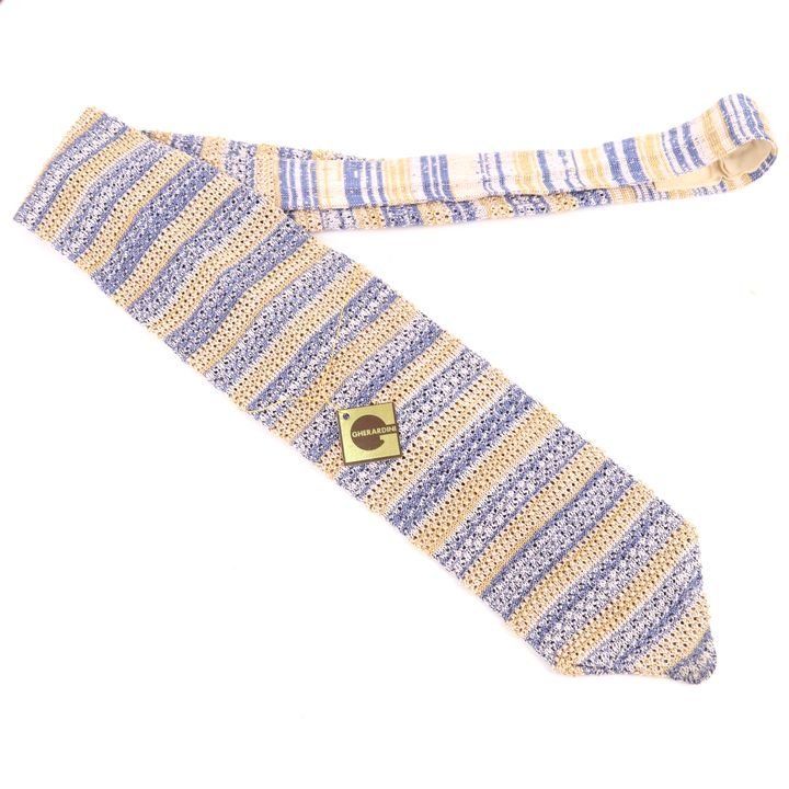  Gherardini бренд галстук вязаный галстук окантовка рисунок шелк Италия производства не использовался товар мужской бежевый GHERARDINI