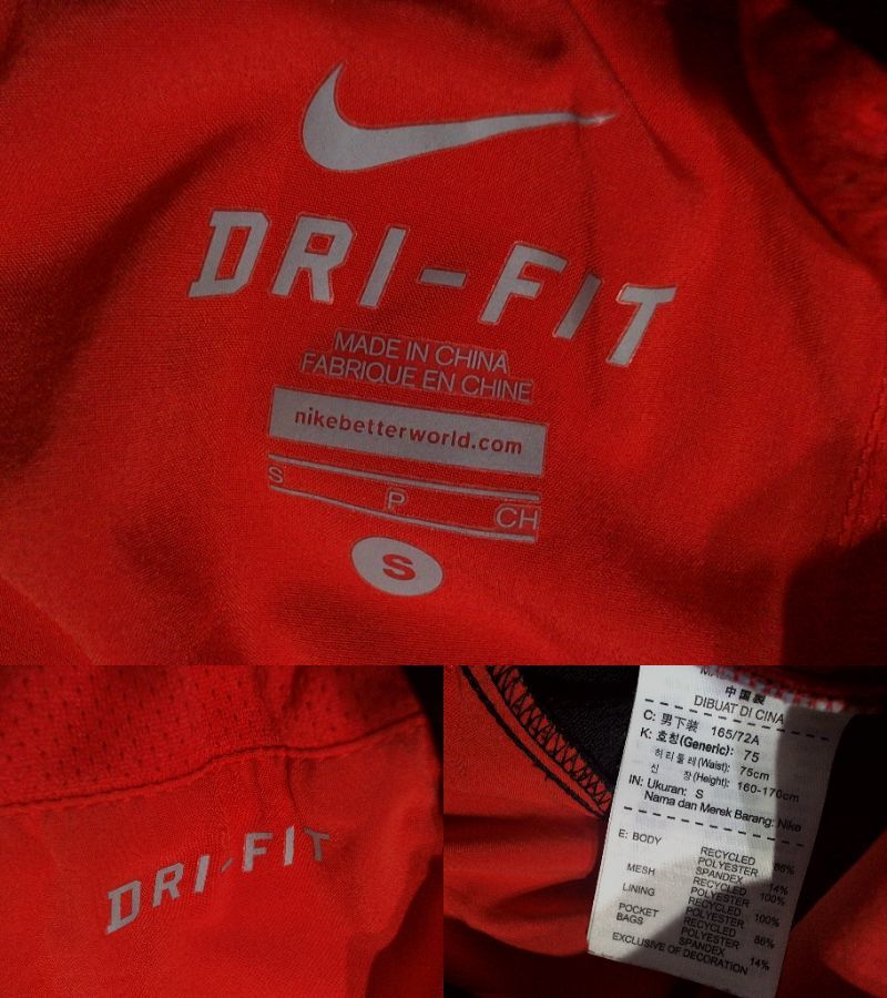 ☆難有☆ナイキ☆NIKE DRI-FIT☆ストレッチ ハーフパンツ ショートパンツ S オレンジ　赤_画像10