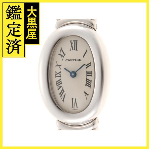 Cartier 腕時計 ミニベニュワール W15189L2 K18ホワイトゴールド アイボリー文字盤 クォーツ 2004年海外【472】SJ