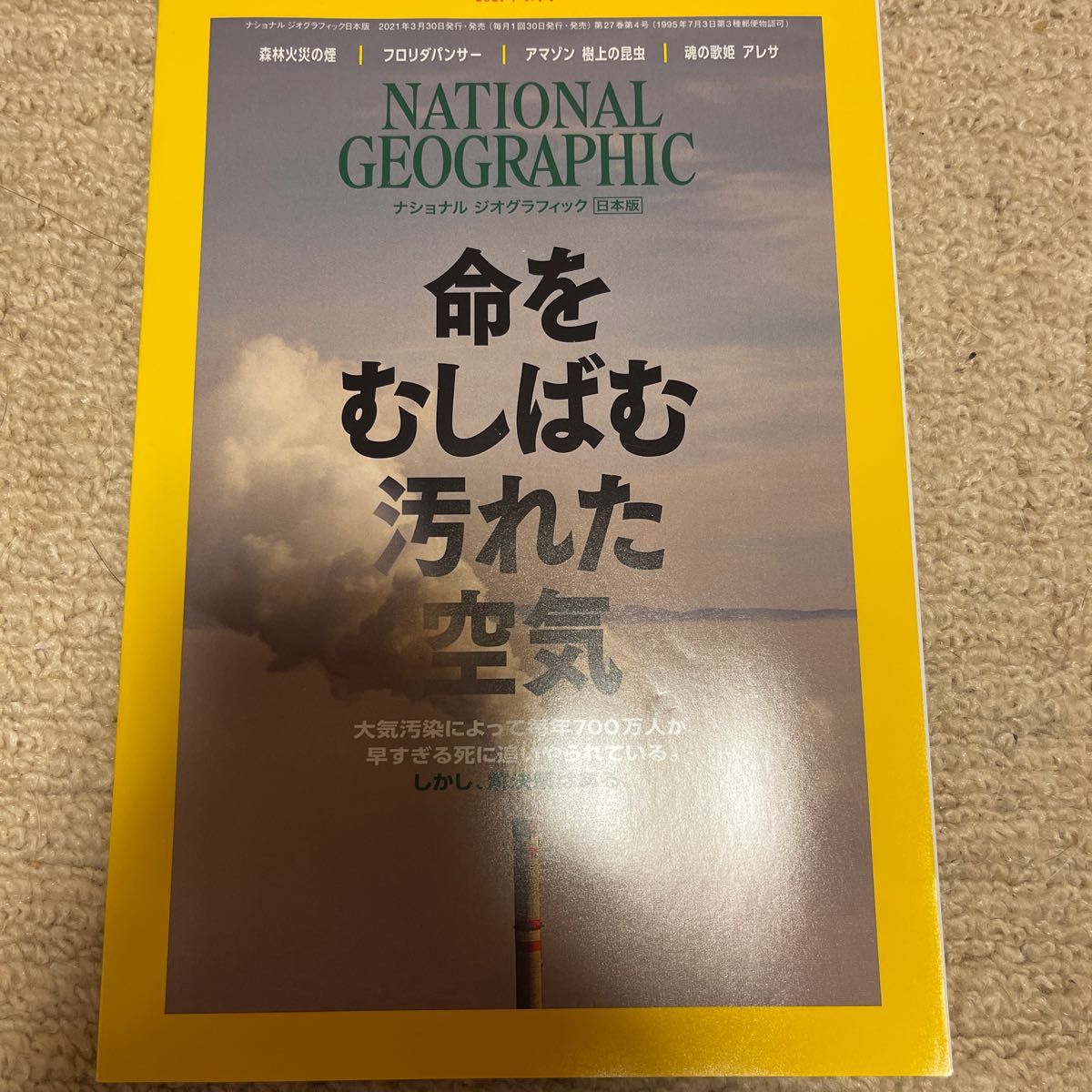 ナショナルジオグラフィック日本版 ２０２１年４月号 生命をむしばむ汚れた空気　環境汚染