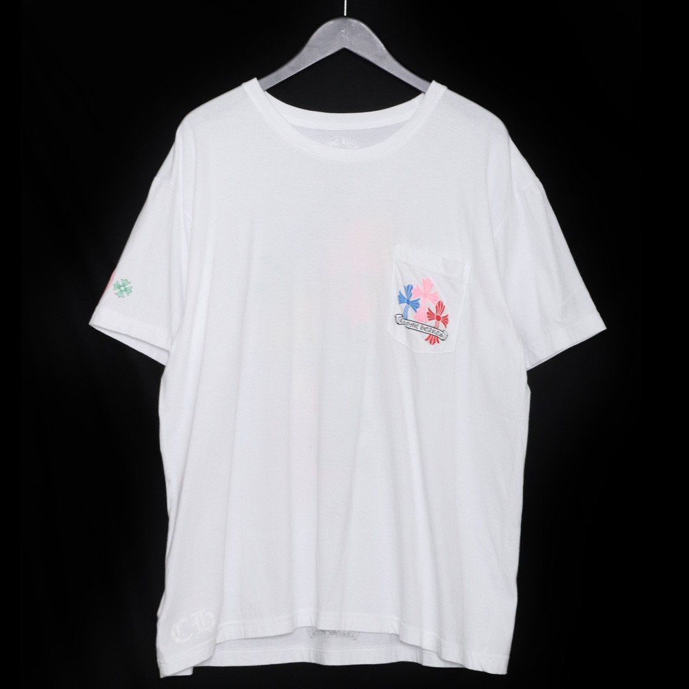 CHROME HEARTS マルチカラーセメタリークロスTシャツ XLサイズ ホワイト 2212-304-0797 クロムハーツ 半袖カットソー プリント
