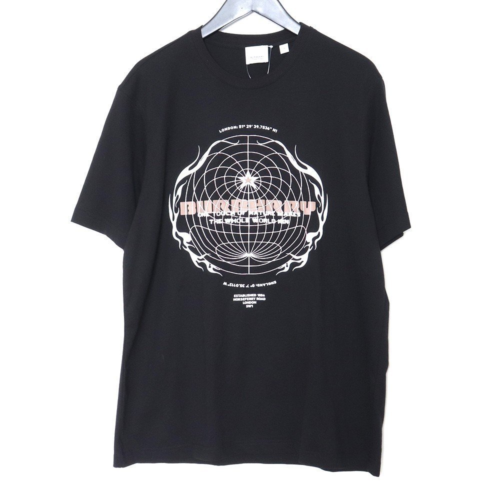 BURBERRY ロゴグラフィックプリント オーバーサイズTシャツ Mサイズ ブラック 8048289-A1189 バーバリー 半袖カットソー