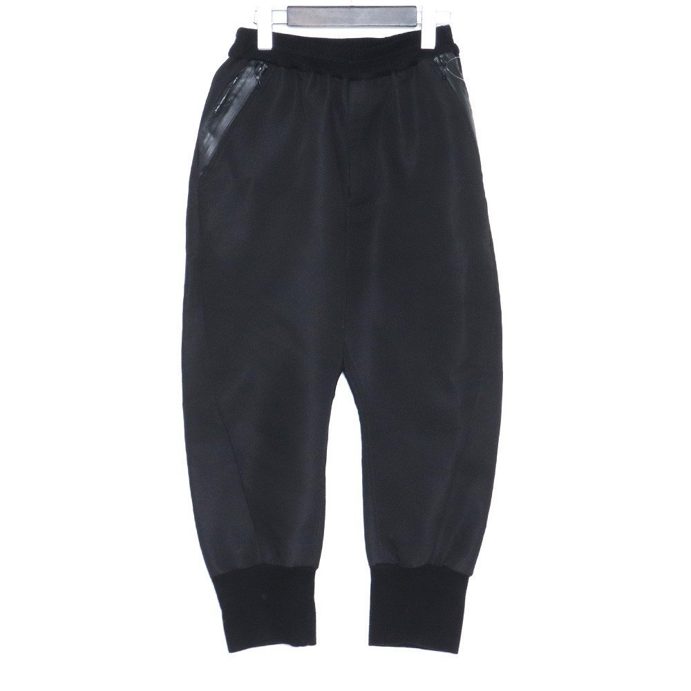 NILOS 19SS SIDE ZIP POCKET TRACK PANTS サイズ1 ブラック 660PAM2 ニルズ サイドジップ ポケット トラック リブ サルエル パンツ