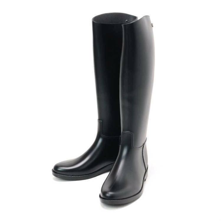 [UMOu-mo| unused with translation ]medusemete.-sFLAMBOR long rain boots boots lady's | black 36( approximately 23.0) UX000190