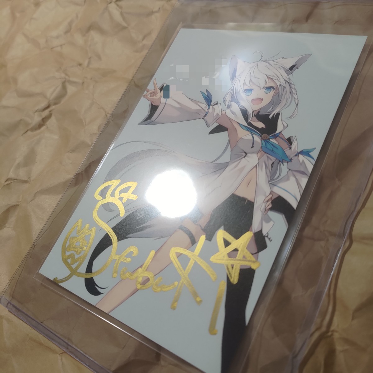 送料無料】白上フブキ80万人記念直筆サイン入りポストカードホロ 送料無料】白上フブキ80万人記念直筆サイン入りポストカードホロ