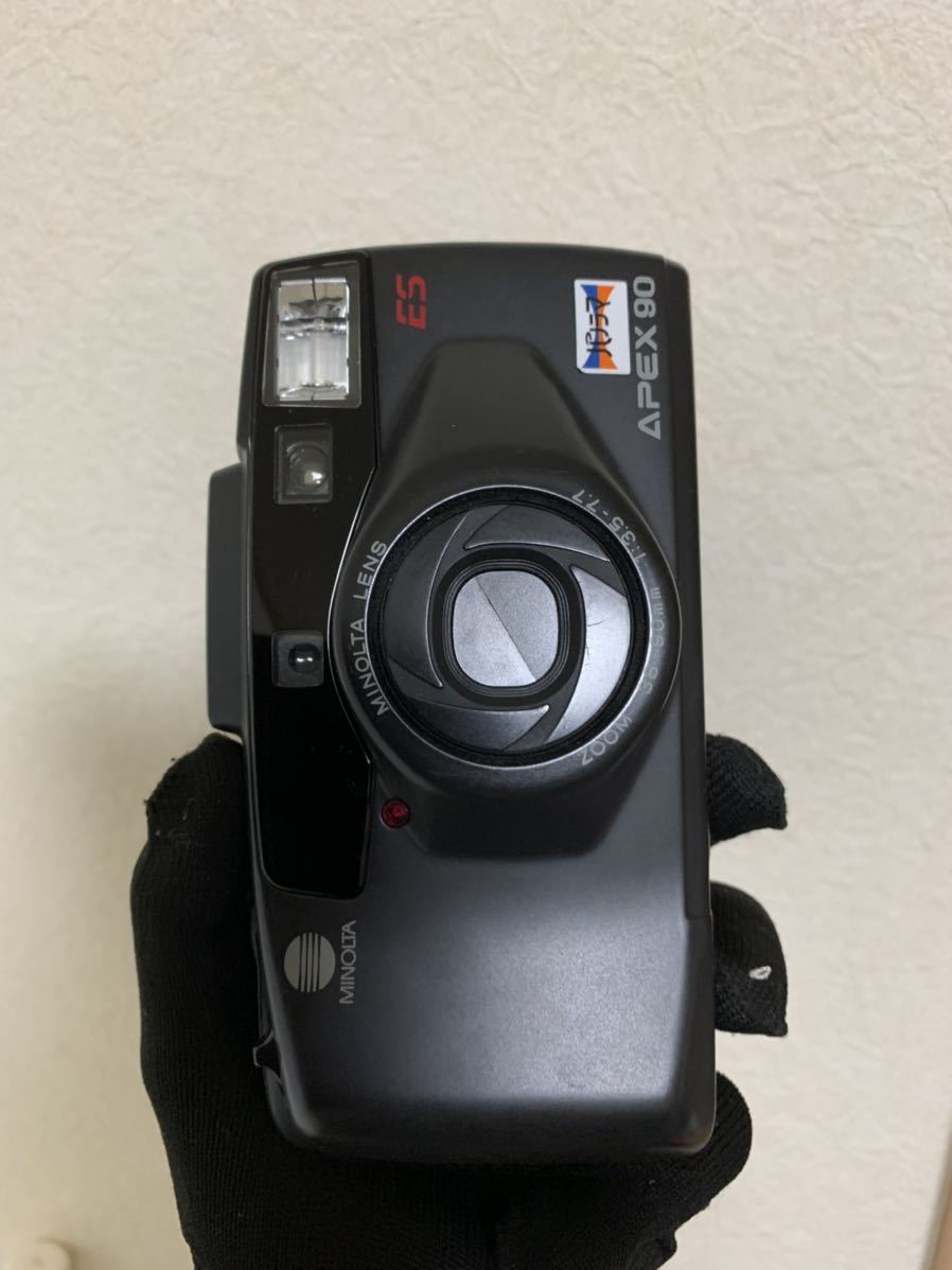 MINOLTA APEX90 ミノルタ フィルムカメラ本体+充電池 Panasonic 2CR5/詳細パーツ動作未確認/部品取り用/現在動作/小傷汚れ等/ジャンク扱_画像3