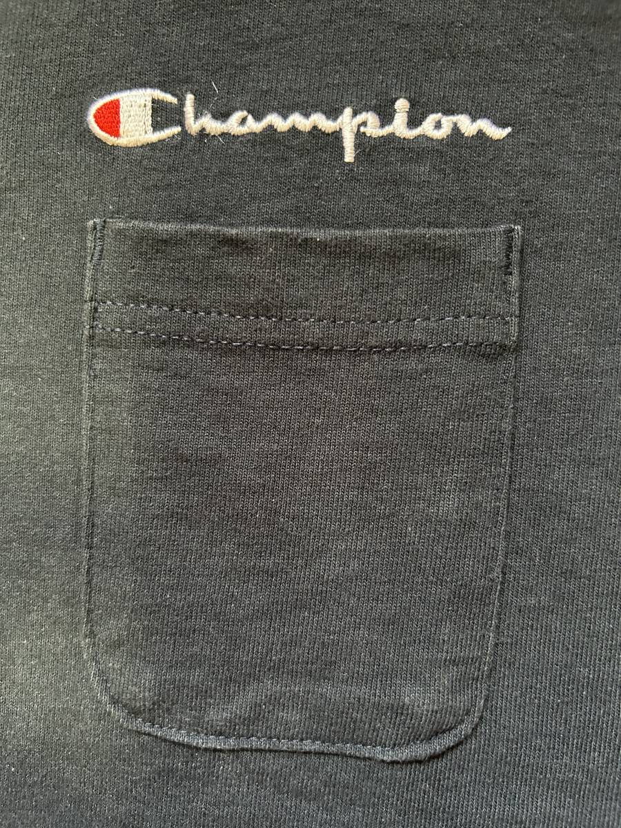 送料無料 チャンピオン T1011 USA製 Tシャツ ヘビーウエイト 半袖スウェット M ネイビー Champion アメリカ製 トリコタグ ヴィンテージ_画像3