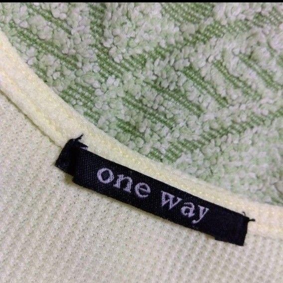 【ONE WAY】肩出しワッフル生地 Tシャツ トップス Mサイズ