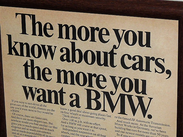 1967年 USA '60s 洋書雑誌広告 額装品 BMW 1800 1802 ( A4size・A4サイズ )_画像2