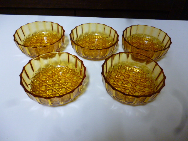  Showa Retro стекло контейнер горшок Anne барный комплект янтарь порез . Press античный кухня интерьер дисплей инвентарь (to