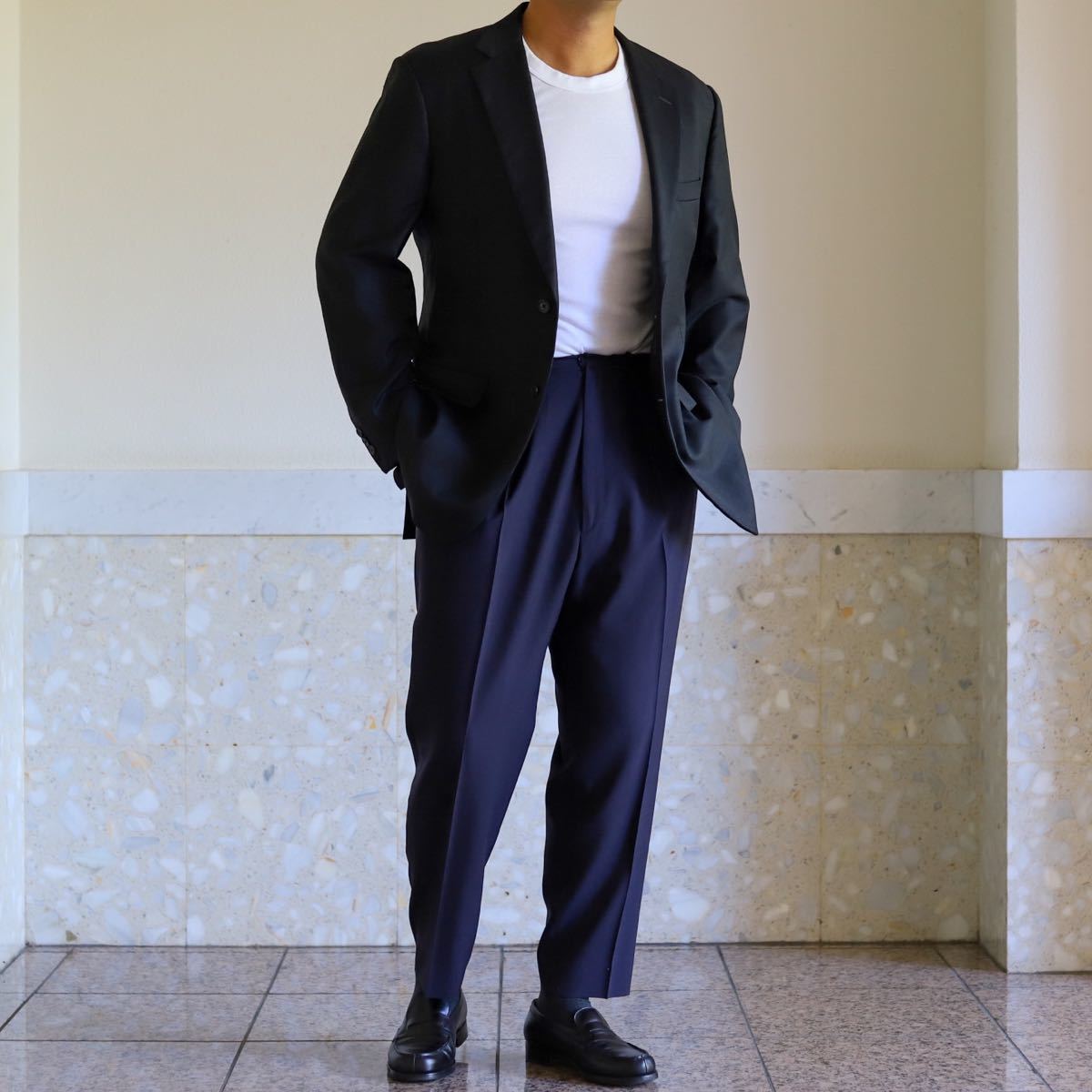 【極美品】80s BROOKS BROTHERS ブルックス ブラザーズ ブレザー チャコールグレー ジャケット サイズ43 定価12万 USA製 ヴィンテージ 希少