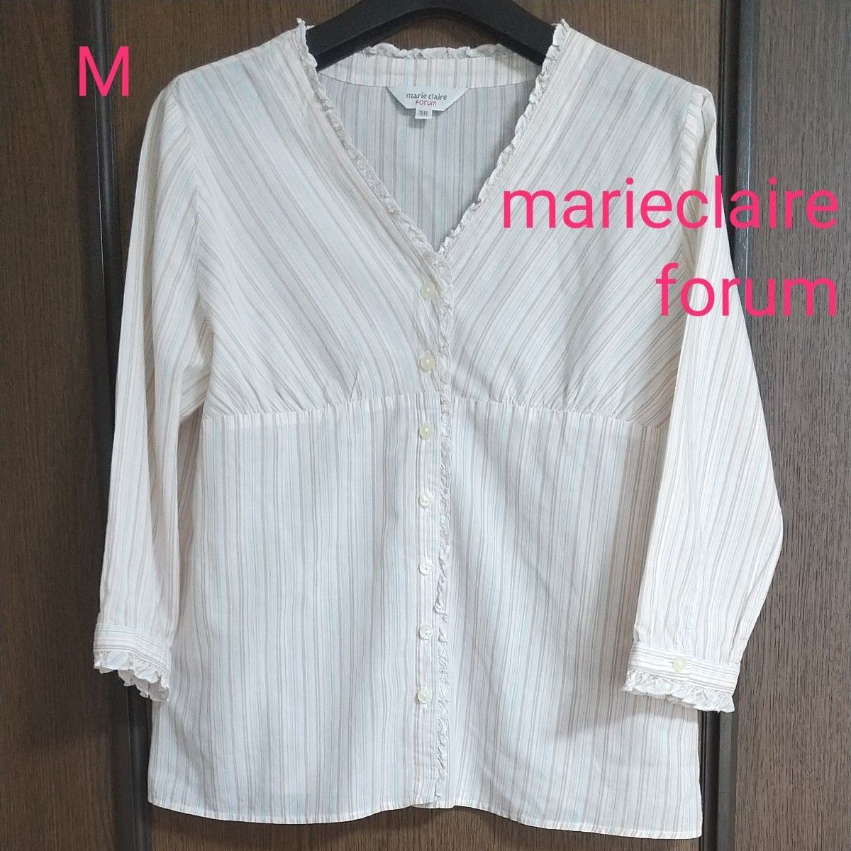 marie claire forum 七分袖 シャツブラウス 古着      