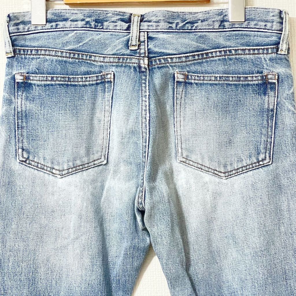  сделано в Японии [green] зеленый Denim брюки джинсы woshu обработка повреждение обработка American Casual порванный kaji оттенок голубого мужской размер 28/11543AA