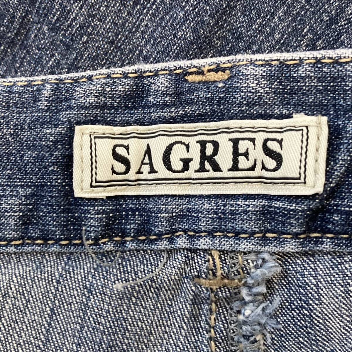 【SAGRES】サグレス デニム パンツ ジーンズ ジーパン アンクル ボトムス カジュアル アメカジ インディゴブルー メンズ/11481UU_画像8