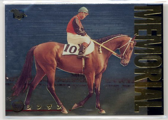 *sin The nM6. pre metallic memorial card Bandai Thoroughbred Card 96 year under half period version not for sale .. horse photograph image horse racing card prompt decision 