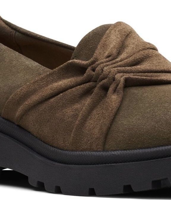Clarks 24cm Wedge коричневый n ключ Loafer легкий .... оливковый осень цвет туфли без застежки спортивные туфли туфли-лодочки ботинки балет ограничение 12