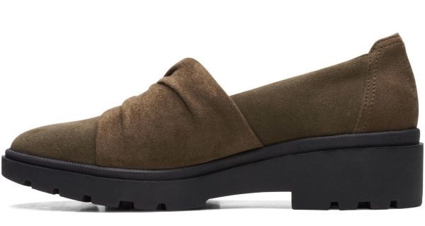 Clarks 25cm Wedge коричневый n ключ Loafer легкий .... оливковый осень цвет туфли без застежки спортивные туфли туфли-лодочки ботинки балет ограничение 12