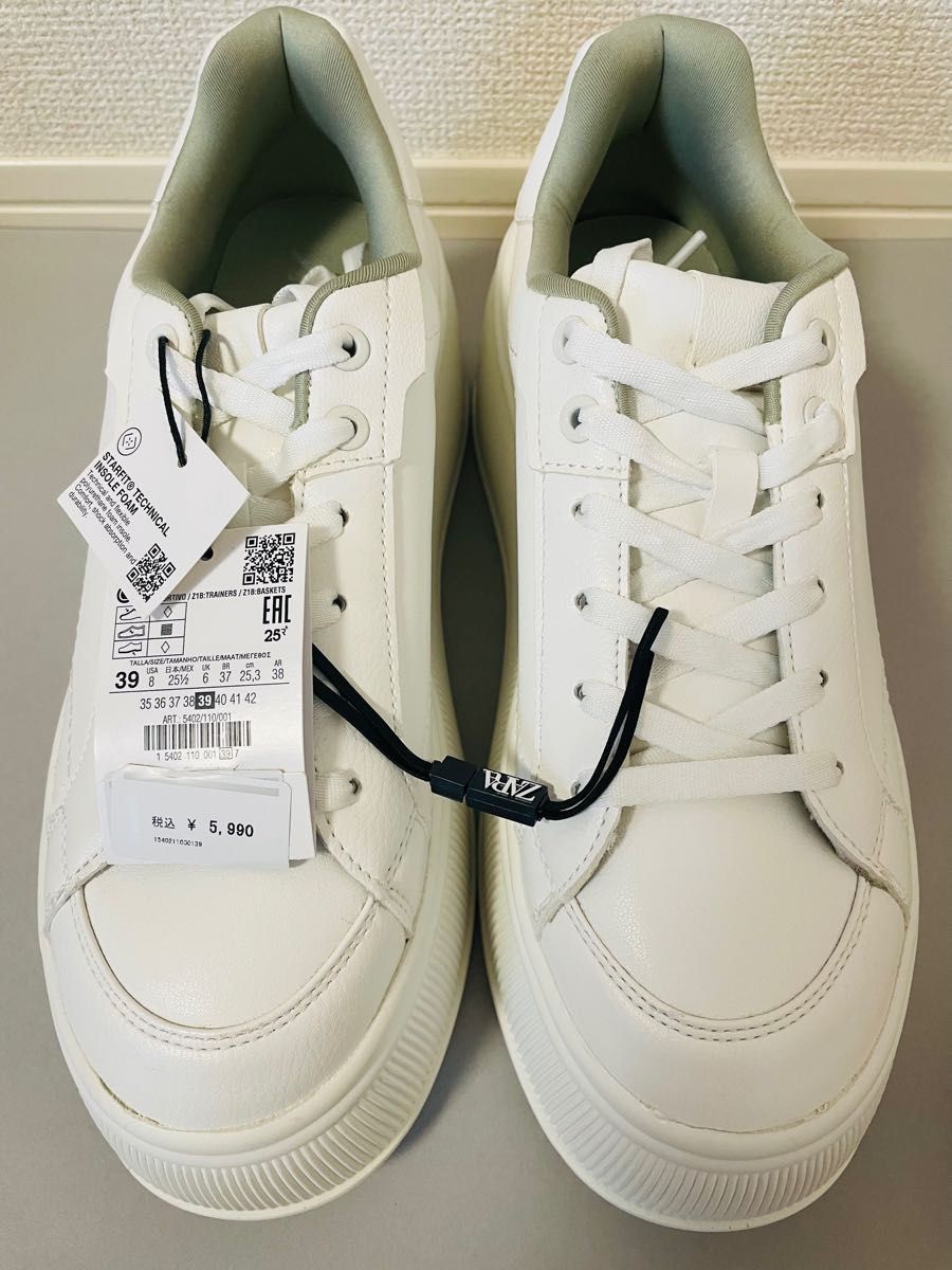 ZARA ザラ フラットフォームプリムソールスニーカー 新品未使用 ZARA ザラ フラットフォームプリムソールスニーカー 新品未使用