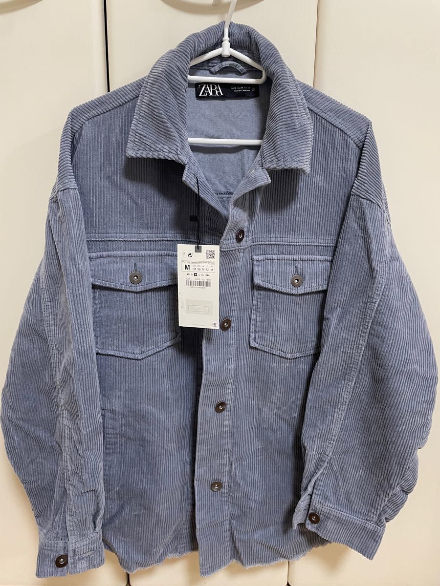 ZARA ザラ ポケット付きコーデュロイ地シャツジャケット Mサイズ 新品タグ付き