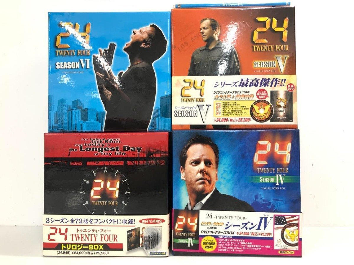 ▼1　【計76枚 DVD 4BOX 24-TWENTY FOUR シーズンⅠ-Ⅵ ＋ We love 「24」(非売品)付】107-02309_画像1