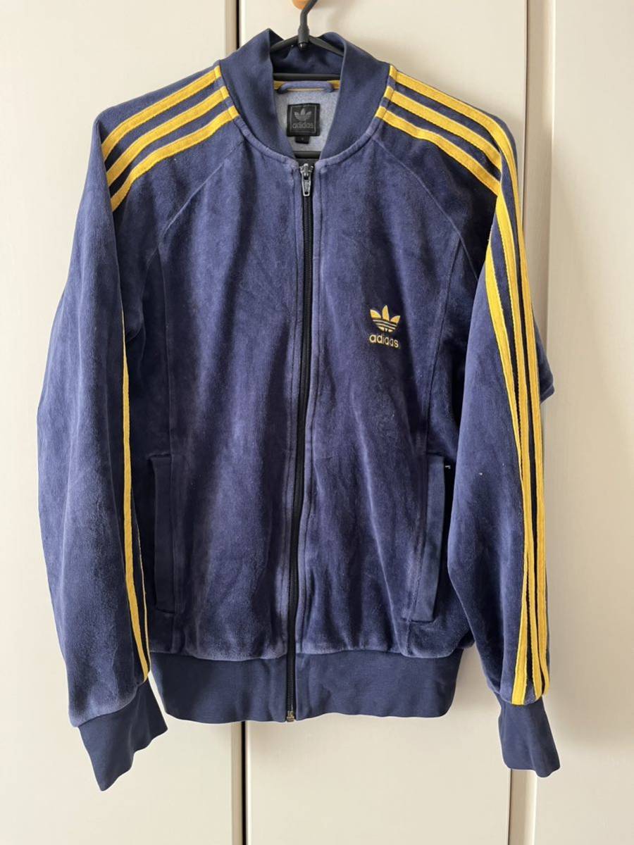 ヤフオク! - adidas アディダス ジャージ ネイビー ベロア オリ...