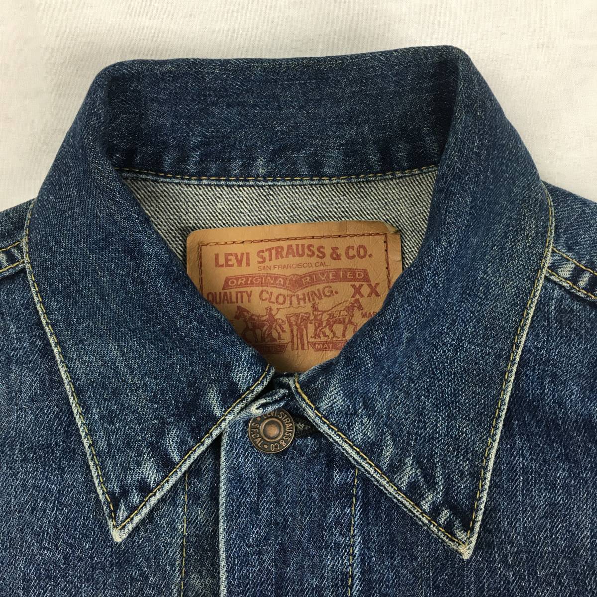 LEVI'S リーバイス 71557-0208 3rd BIG'E' 日本製 93年 復刻 ジージャン サイズ38 デニム ジャケット Gジャン_画像2