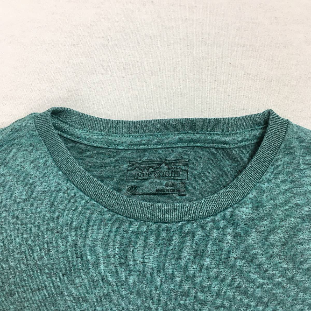 Patagonia パタゴニア Tシャツ 胸ポケット XSサイズ スリムフィット 半袖 グリーン_画像2