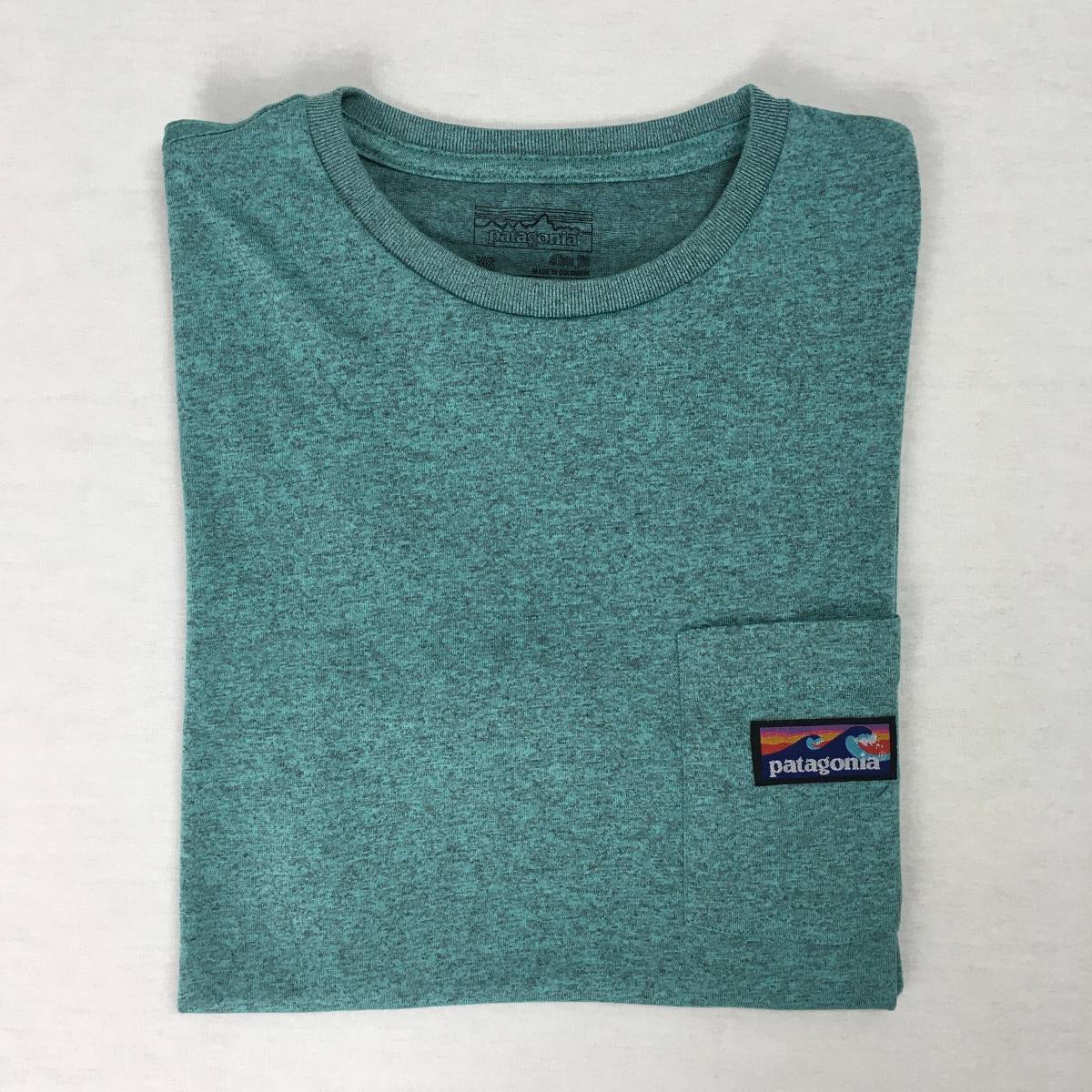 Patagonia パタゴニア Tシャツ 胸ポケット XSサイズ スリムフィット 半袖 グリーン_画像6