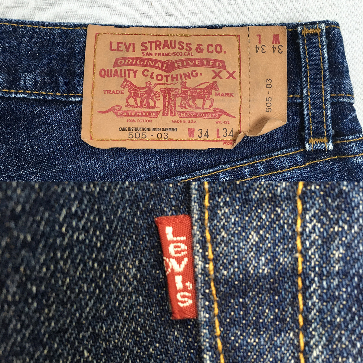 大人の上質 米国製 505-03 リーバイス Levi's 00年 刻印379 L34 W34