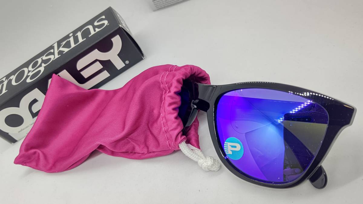 オークリー 偏光 サングラス 送料無料 新品 OAKLEY OO9013 09 FROGSKINS ブラックカラーミラーレンズ