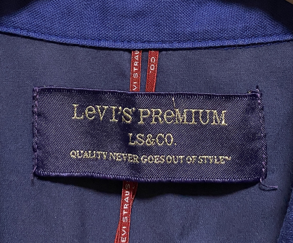 ☆Levis Premium リーバイス プレミアム ツートン 長袖シャツ M 紺 ネイビー ツートーン _画像6