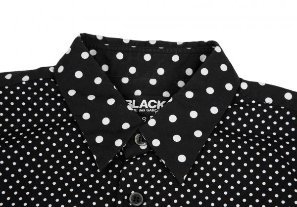 ブラックコムデギャルソンBLACK COMME des GARCONS ドット切替コットン長袖シャツ 黒白S 【メンズ】_画像3