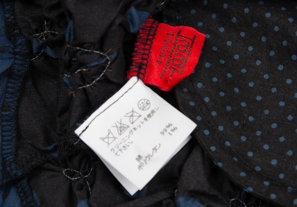 Issey Miyake Heart ISSEY MIYAKE HaaT diamond gya The - pin dot print switch shirt One-piece charcoal blue 2 [ lady's ]