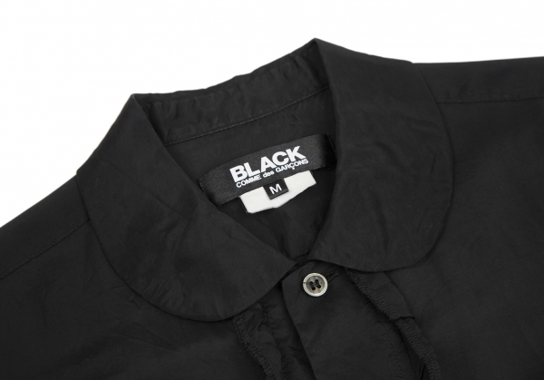 ブラックコムデギャルソンBLACK COMME des GARCONS キュプラフリル装飾ラウンドカラーシャツ 黒M 【レディース】_画像4