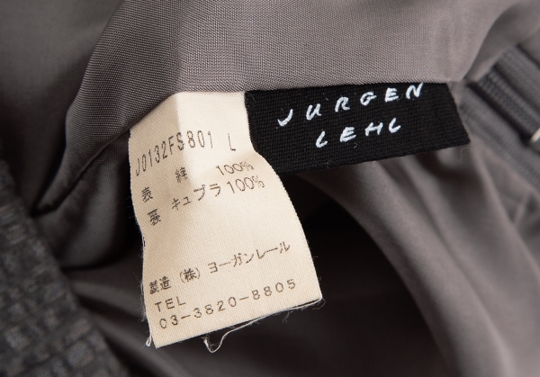  Jurgen Lehl JURGEN LEHL check weave back slit skirt gray L [ lady's ]