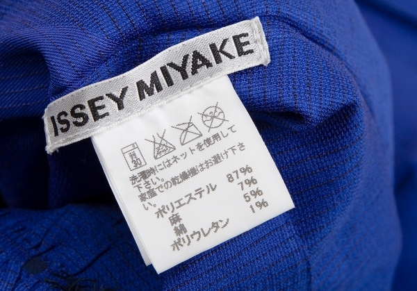  Issey Miyake ISSEY MIYAKE pleat small border no sleeve One-piece blue 2 [ lady's ]