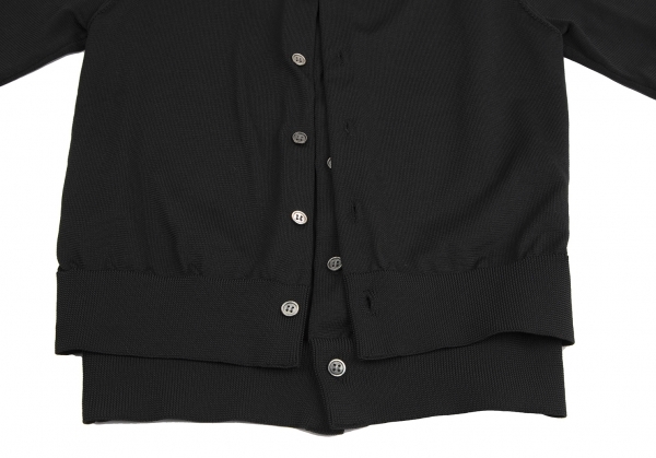  com com Comme des Garcons COMME des GARCONS poly- front . about two -ply design short sleeves cardigan black M [ lady's ]