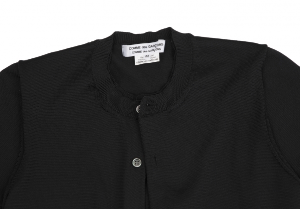  com com Comme des Garcons COMME des GARCONS poly- front . about two -ply design short sleeves cardigan black M [ lady's ]