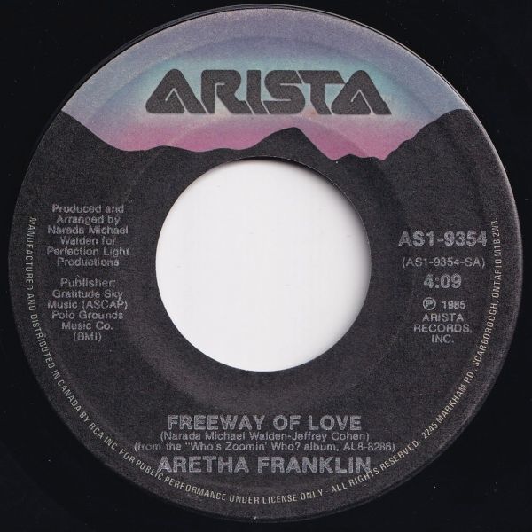Aretha Franklin Freeway Of Love Arista Canada AS1-9354 203649 SOUL DISCO ソウル ディスコ レコード 7インチ 45_画像1