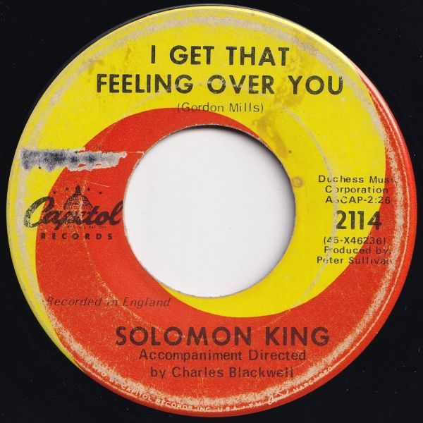 Solomon King She Wears My Ring / I Get That Feeling Over You Capitol US 2114 203845 ロック ポップ レコード 7インチ 45_画像2
