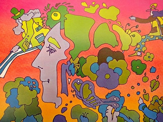 レア★1970年代 ピーターマックス ビンテージ ポスター 絵画 アート サイケ ヒッピー インテリア_画像3