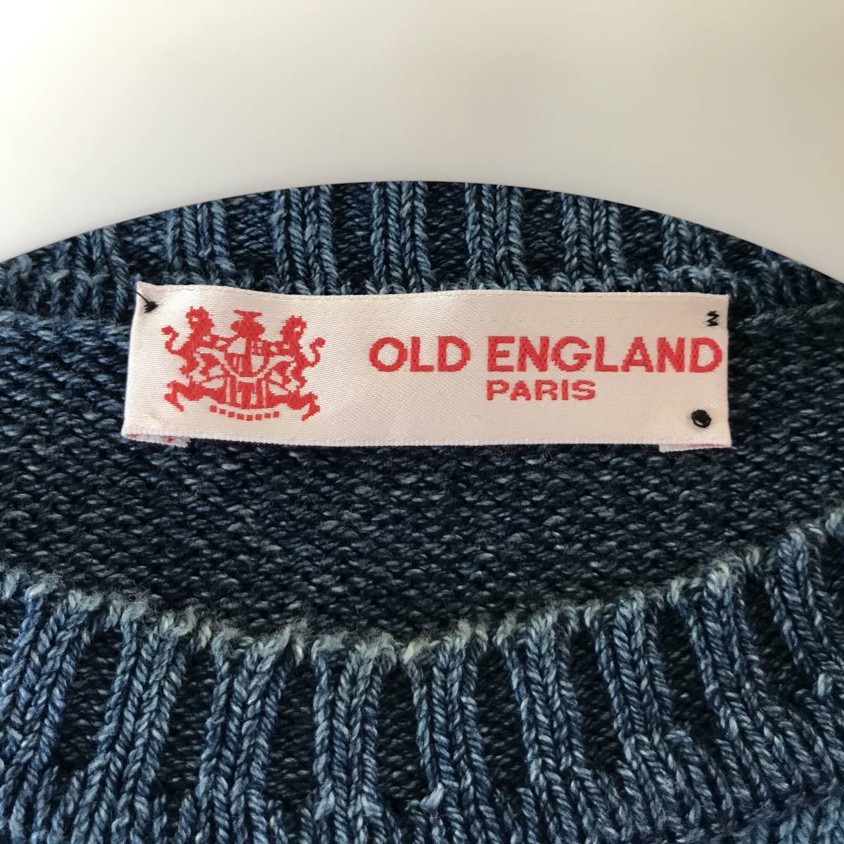 OLD ENGLAND オールドイングランド 英国製 メンズ アーガイルチェック柄 コットンニットセーター 良品 size XL品_画像4