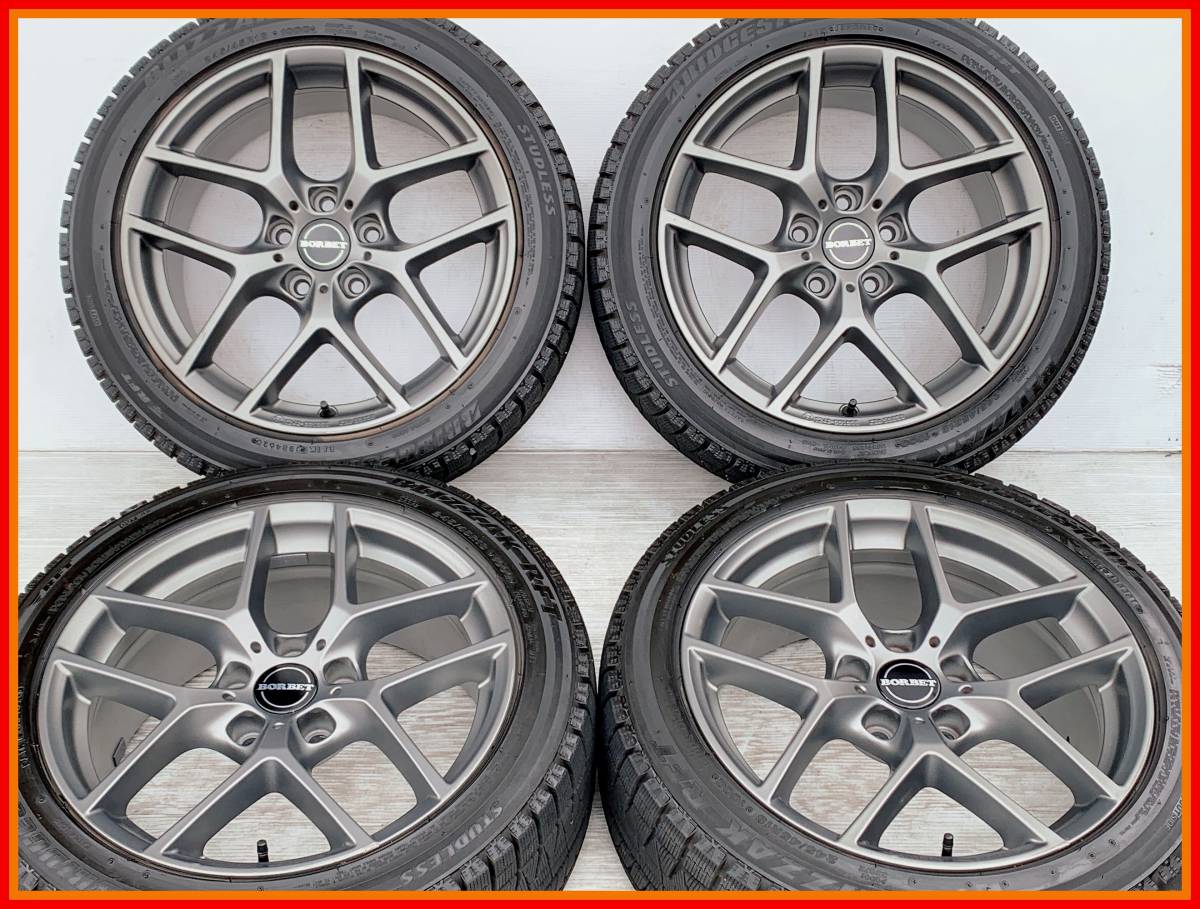 バリ山！ランフラット スタッドレスタイヤ付！BORBET タイプY 18インチ 8J +30 PCD120 5穴 245/45R18 19年製造 F10 F11_画像1