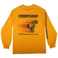 T/C Thrashin Supply スラッシンサプライ Racing Stripes Longsleeve レーシングストライプ ロングスリーブ 長袖 Gold ゴールド Mサイズ_画像2