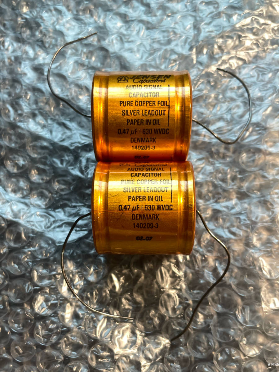 Jensen 0 47uf / 630 WVDC 2個セット 銅箔 オイルコンデンサ Jensen 0 47uf / 630 WVDC 2個セット 銅箔 オイルコンデンサ