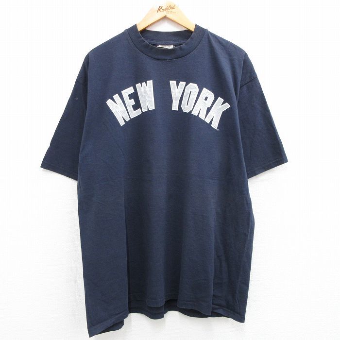 XL/古着 リー Lee 半袖 ビンテージ Tシャツ メンズ 00s MLB ニューヨークヤンキース ジェイソンジアンビ 25 大きいサイズ コットン クルー_画像2