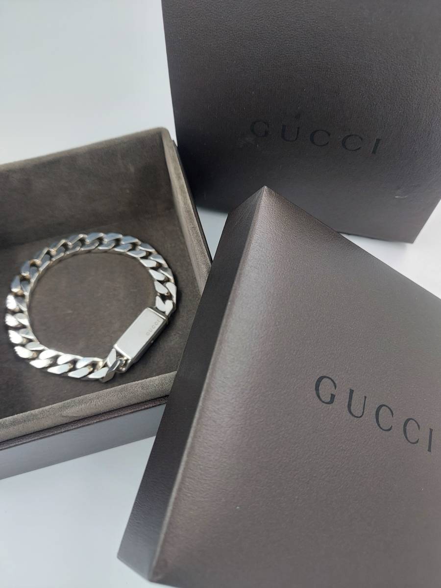 素晴らしい GUCCI グッチ メンズ silver SV925 表記19 キヘイ 約19cm