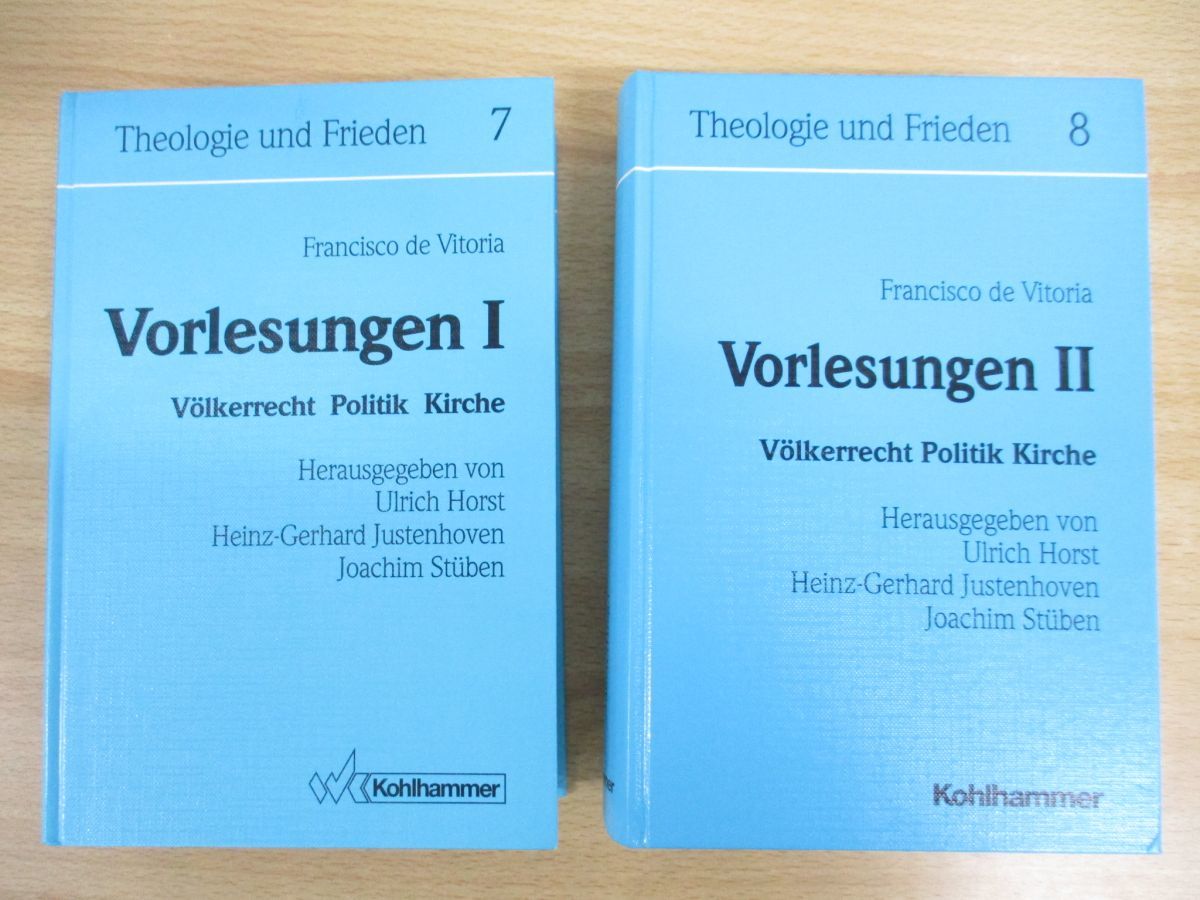 ▲01)独文(ドイツ語) フランシスコ・デ・ビトリア「講義 国際法、政治、教会」全2冊セット/Vorlesungen/W.Kohlhammer_画像1
