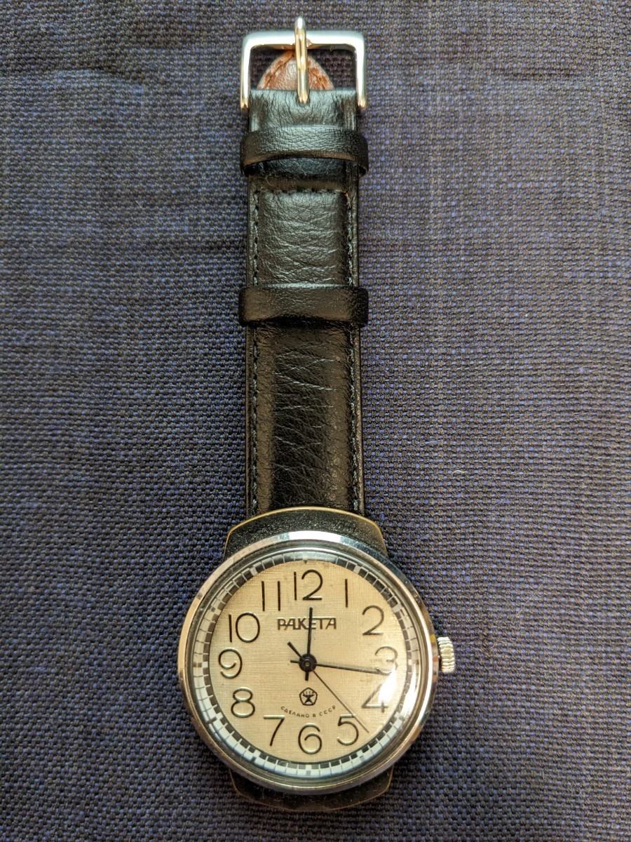 アンティーク WOSTOK 旧ソ連製 USSR ローマ数字 デイト 手巻き腕時計-